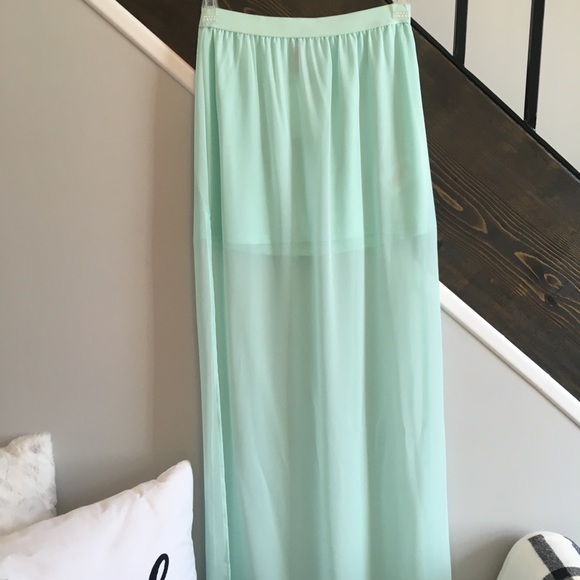 Mesh maxi skirt with slits - Picture 2 of 5